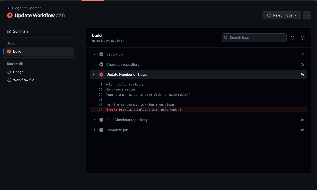 Workflow Error Details